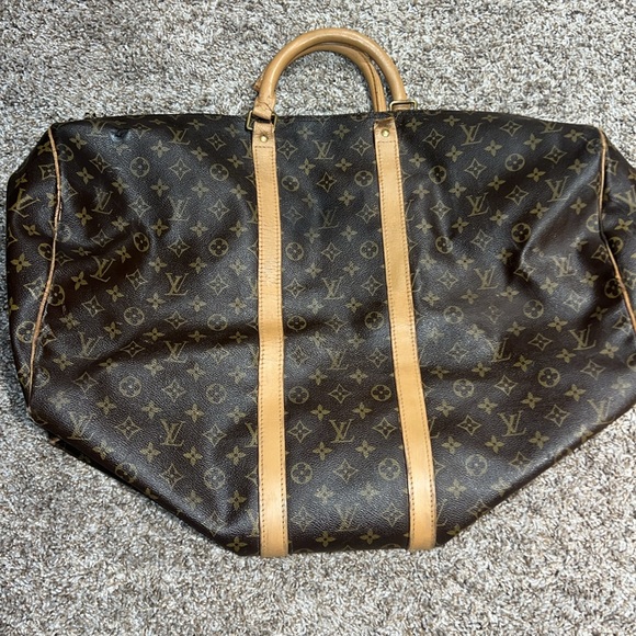 FINAL PRICE Authentic Louis Vuitton Keepall Canvas Leather Parts Rehab Damaged - Picture 3 of 17